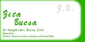 zita bucsa business card